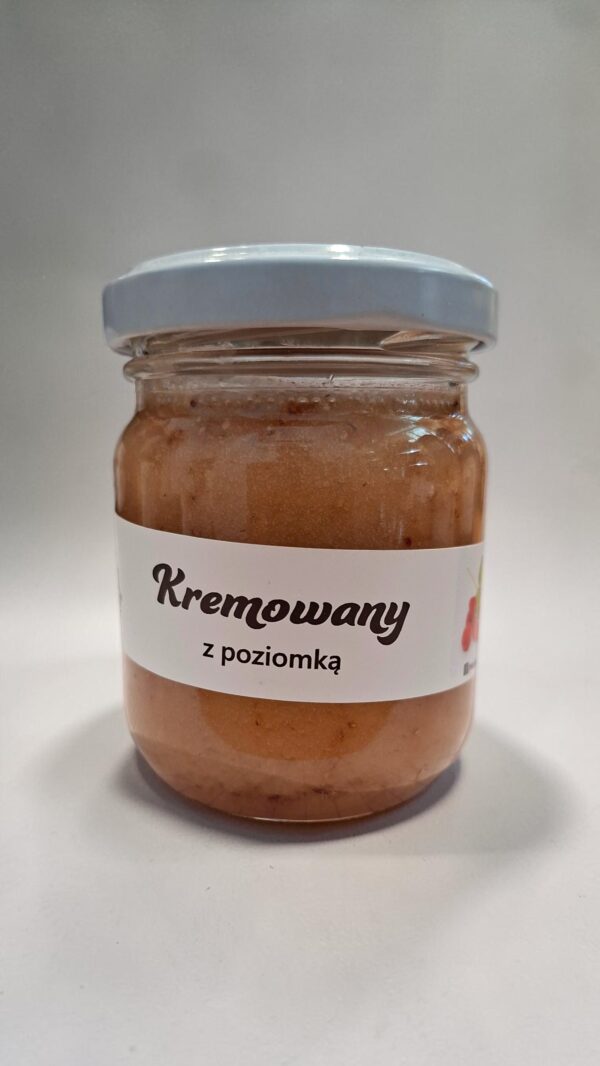 Miód kremowany z POZIOMKĄ