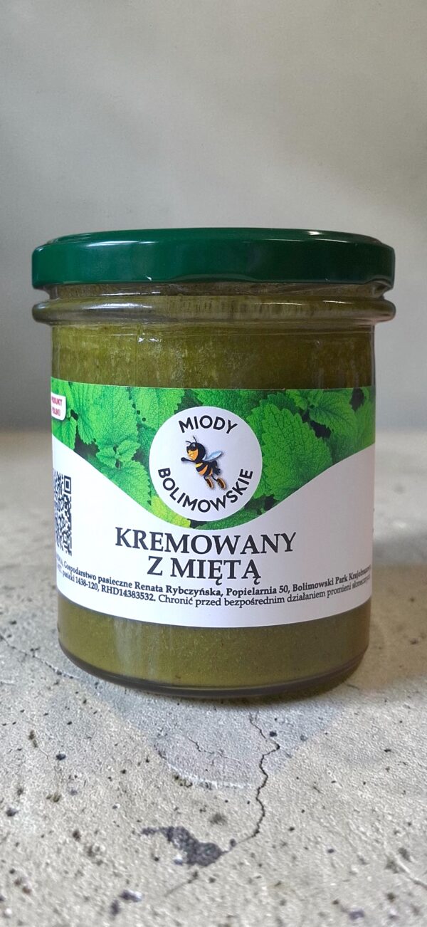 MIÓD KREMOWANY Z  MIĘTĄ